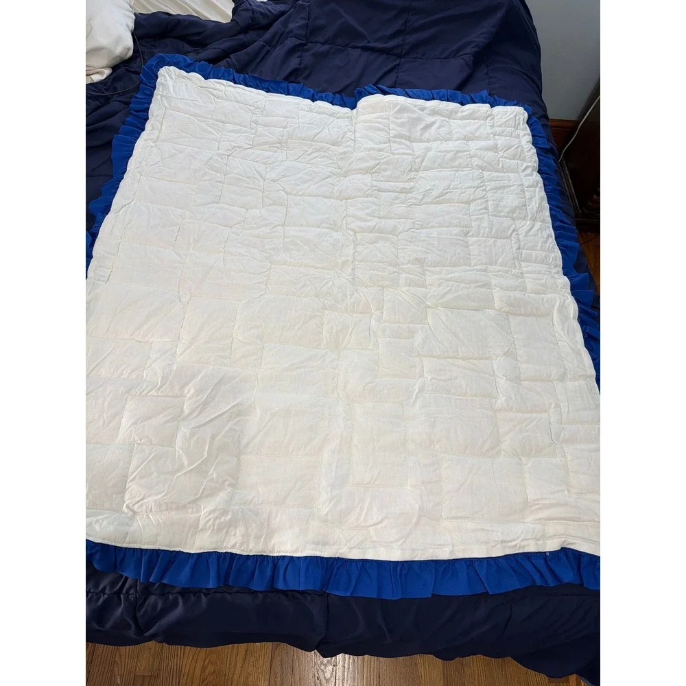 Handmade Cranston VIP Baby Quilt Teddy Bear ABC 123 Ruffled Trim‎ 45x50